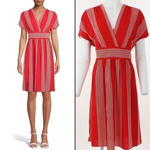 Anne Klein Stripe Faux Wrap Dress